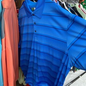 Hogan Vibrant Blue Striped Polo Shirt